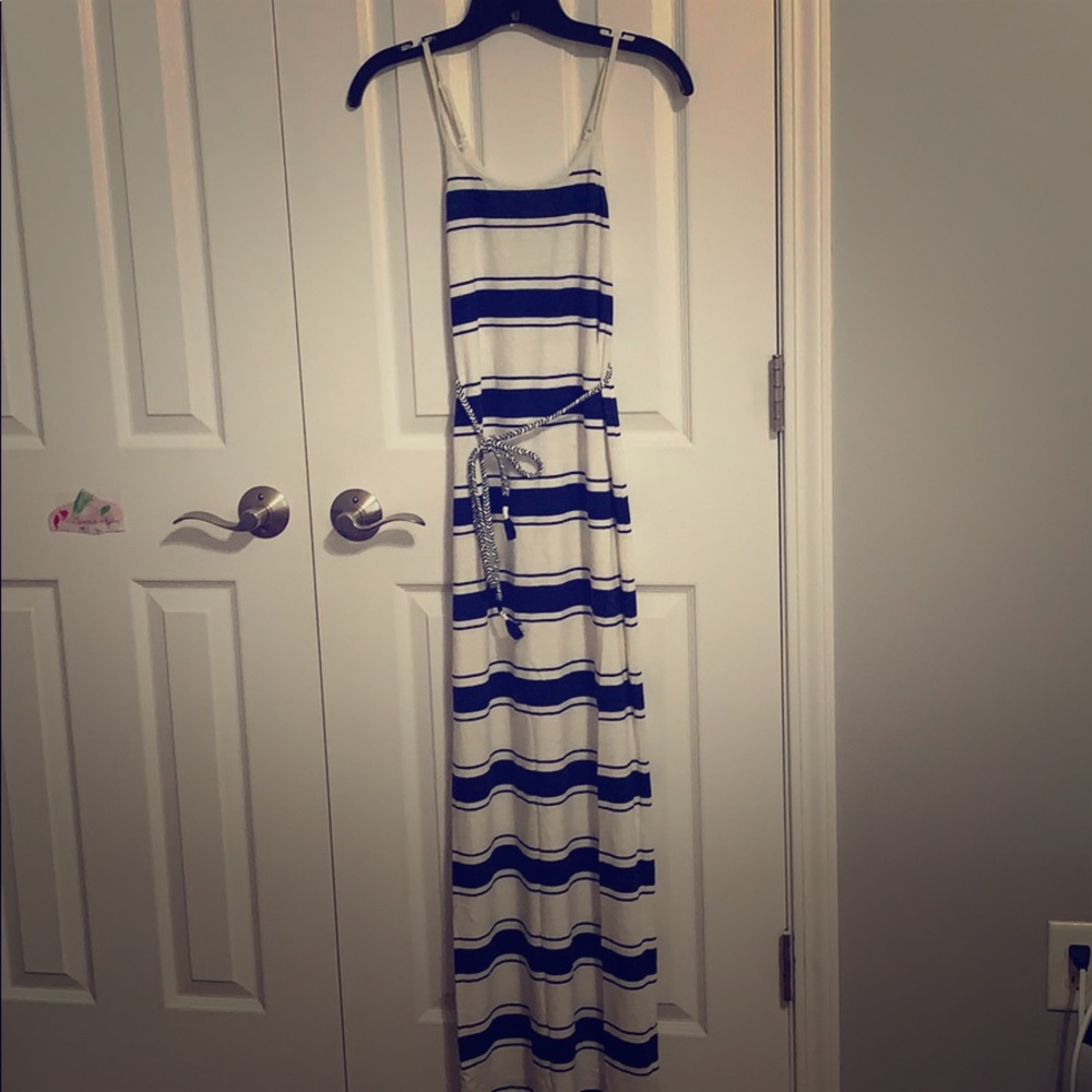 Aerie Cream/Navy Striped Maxi Dress